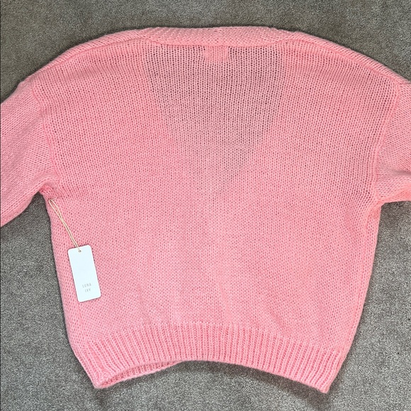 NWT Luna Ivy Chunky Strawberry Knit Cardigan Sweater Pink Size Small - Picture 3 of 7
